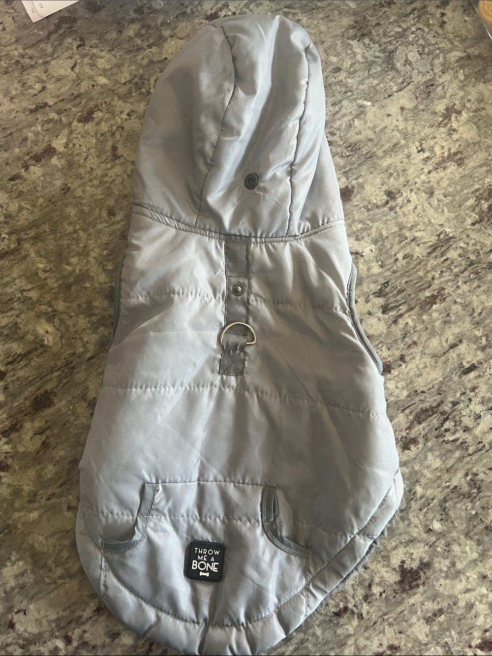 Dog coat Light Gray Puffer Dog Coat with Hood